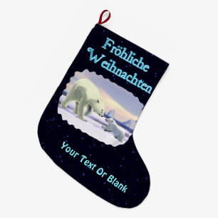 Meia De Natal Grande Frohliche Weihnachten - Mama Nariz Melhor
