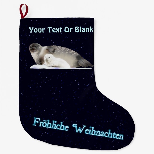 Meia De Natal Grande Frohliche Weihnachten - Ringu (Frente)