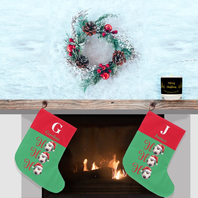 Meia De Natal Grande Futebol de Natal Ho Ho (Criador carregado)