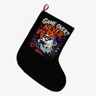 Meia De Natal Grande Game Over Nunca Divertido Fantasma de Halloween do