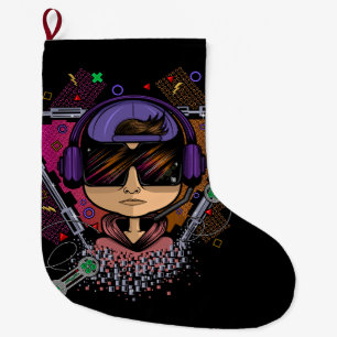 Meia De Natal Grande Gamer Boy