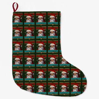 Meia De Natal Grande Gangster Wrapper Christmas Stocking
