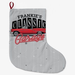 Meia De Natal Grande Garagem do carro clássico do Faux Neon 1950