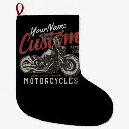 Meia De Natal Grande Garagem Personalizada do Biker Cruiser de Motocicl