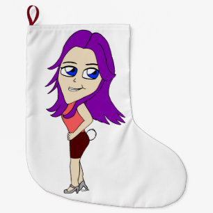 Meia De Natal Grande garota chibi com rabo de coelho