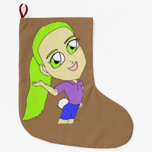 Meia De Natal Grande garota chibi com rabo de coelho