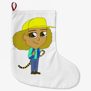 Meia De Natal Grande garota chibi com rabo de tigre