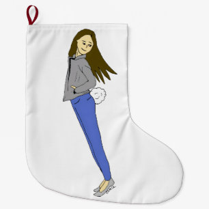 Meia De Natal Grande garota com rabo de coelho
