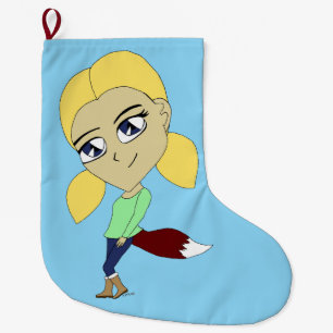 Meia De Natal Grande garota foxi chibi