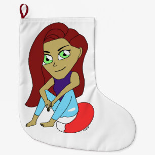 Meia De Natal Grande garota foxi chibi