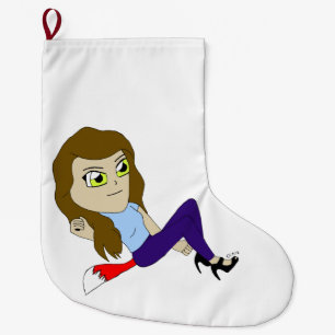 Meia De Natal Grande garota foxi chibi
