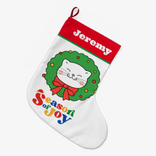 Meia De Natal Grande Gatinho Kawaii Gatinho Bonito Festa de Natal