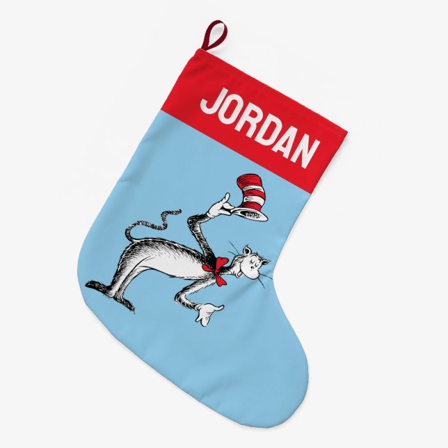 Meia De Natal Grande Gato no Chapéu tira Arco (Frente (Pendurada))