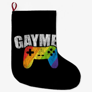 Meia De Natal Grande Gaymer Rainbow Flag Jogos Lésbicos Gay Bissexuais 