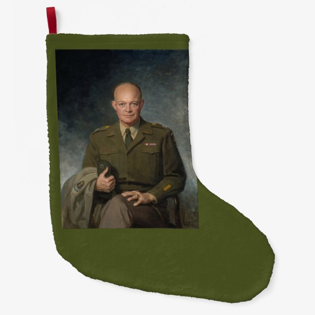 Meia De Natal Grande General Dwight Eisenhower 5 Star - Retrato Pintado (Frente)