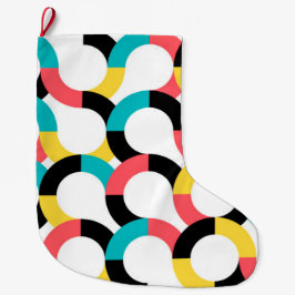 Meia De Natal Grande Geométrica moderna colorida, moderna, moderna e al