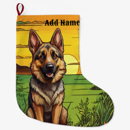 Meia De Natal Grande German shepherd