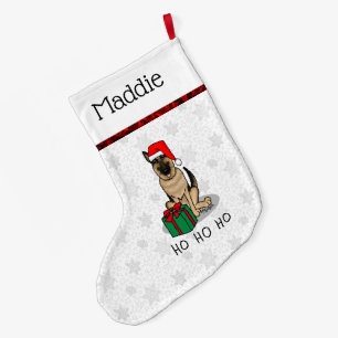 Meia De Natal Grande German shepherd de Natal Cachorro Cachorro