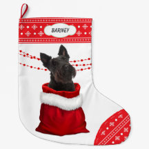 Gift Bag Scottish Terrier Dog Snowflake Border