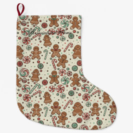 Meia De Natal Grande Gingerbread Delight