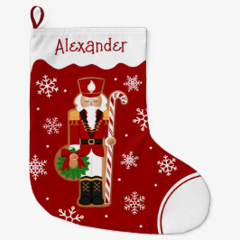 Meia De Natal Grande Gingerbread Nutcracker Soldier