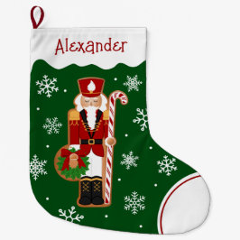 Meia De Natal Grande Gingerbread Nutcracker Soldier Large Christmas Sto