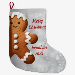 Meia De Natal Grande Gingerpão bonito