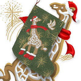 Meia De Natal Grande Girafa-pão-de-gengibre/Porca Grande Escória de Nat