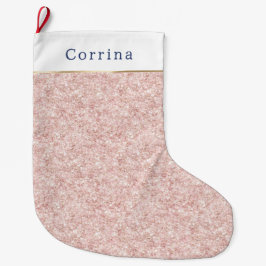 Meia De Natal Grande Glitzy Blush Pink Glitter Christmas