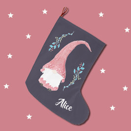 Meia De Natal Grande Gnomo Escandinavo vermelho moderno estocação de Na