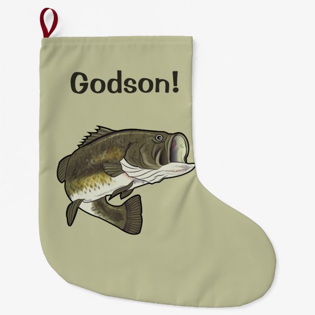 Meia De Natal Grande Godson: Baixo Largemouth (Frente)
