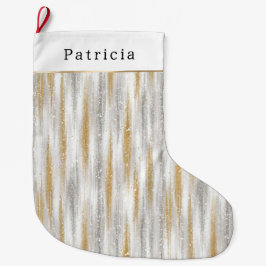 Meia De Natal Grande Gold Silver Christmas Celebration