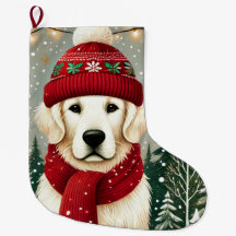 Golden Retriever in Festive Sweater - Cozy Christm