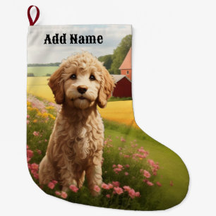 Meia De Natal Grande Goldendoodle