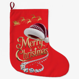 Meia De Natal Grande Gorro de Natal fofo