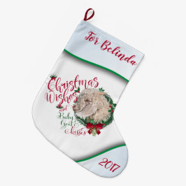 Meia De Natal Grande GOTA | O Natal Deseja O Bebê-Cabra Angora