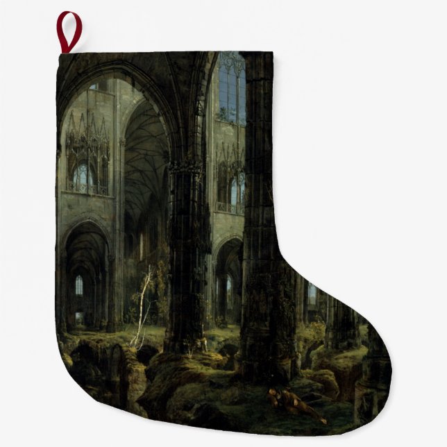 Meia De Natal Grande Gótica Church Ruins (por Carl Blechen) (Frente)