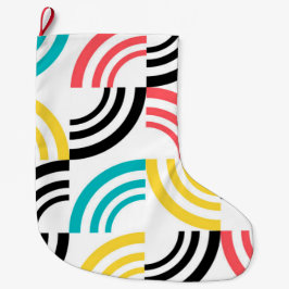 Meia De Natal Grande Gráfico geométrico colorido, moderno, divertido e 