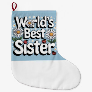 Meia De Natal Grande Gráficos da Melhor Irmã do Mundo: Retrô Margarida