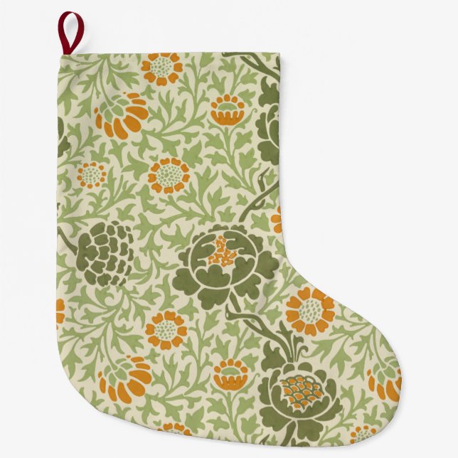 Meia De Natal Grande Grafton Pattern (por William Morris) (Frente)