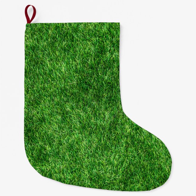 Meia De Natal Grande Grama Verde (Frente)