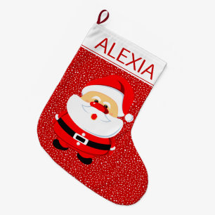 Meia De Natal Grande Grátis Papai Noel Natal vermelho e branco