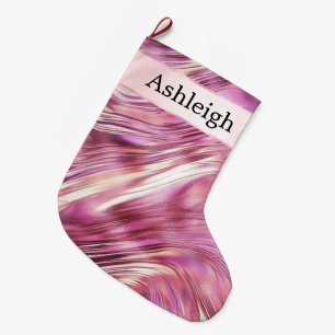 Meia De Natal Grande Grelha Dourada de Rosa Rosa Rosa Girassol