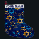Meia De Natal Grande Hanukkah Chanukah Blue Modern Christmas JewLar<br><div class="desc">Hanukah,  menorah,  decoração domiciliar,  decoração de Hanukkah,  menorah colorida,  dezembro judeu,  pasto de menorah,  personalizado,  festival de luzes.</div>