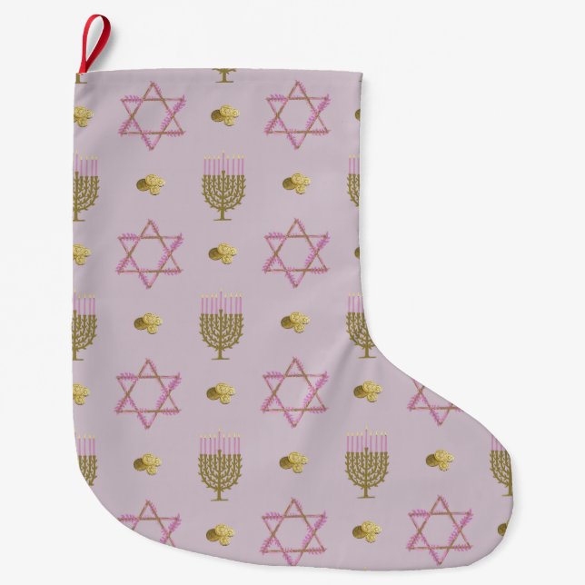 Meia De Natal Grande Hanukkah Stocking (Frente)