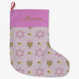 Meia De Natal Grande Hanukkah Stocking