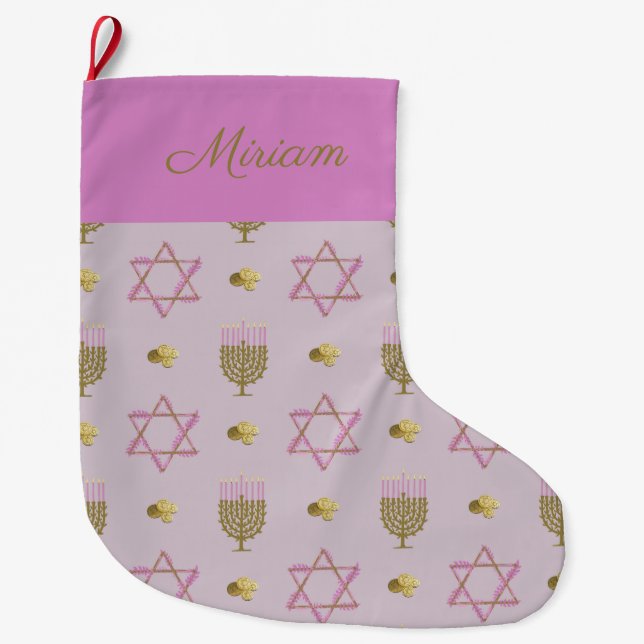 Meia De Natal Grande Hanukkah Stocking (Frente)