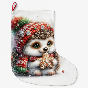 Meia De Natal Grande Hedgehog
