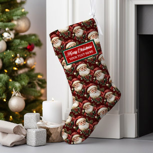 Meia De Natal Grande Heirloom Personalizou Watercolo de Natal