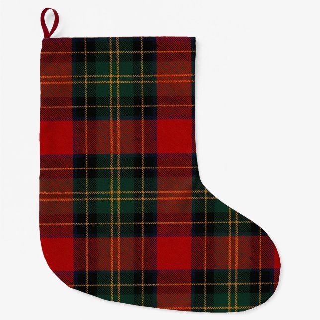 Meia De Natal Grande Heritage Tartan Plaid (Frente)